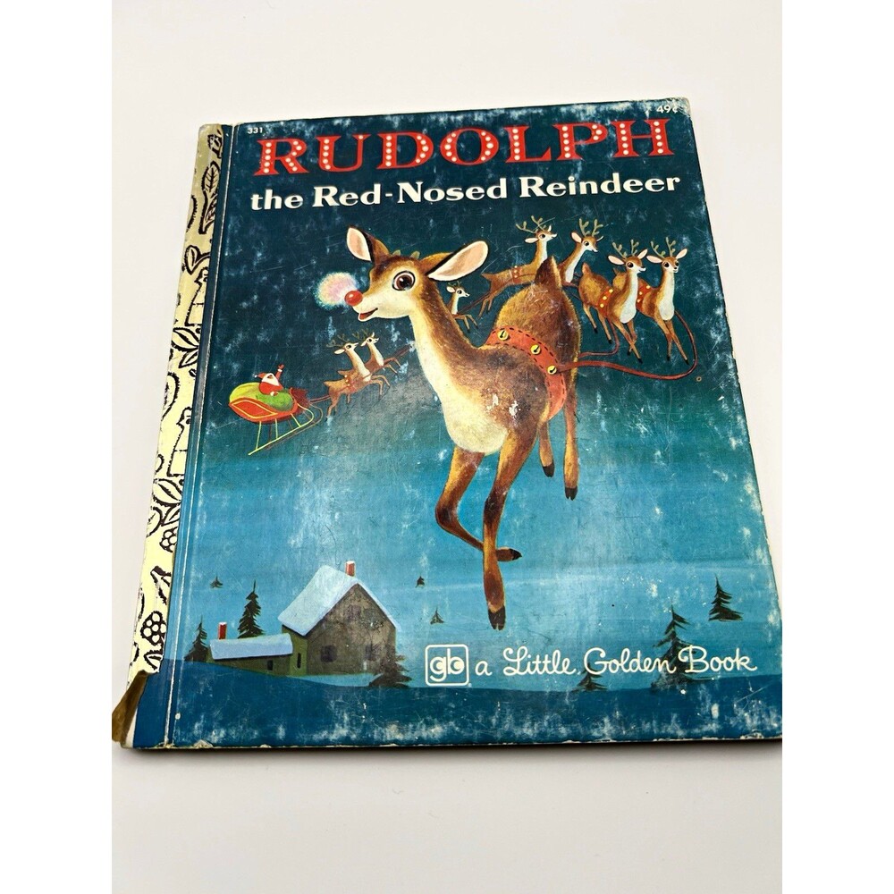 Little Golden Book Rudolph the Red-Nosed Reindeer Christmas Book, Blue Paper